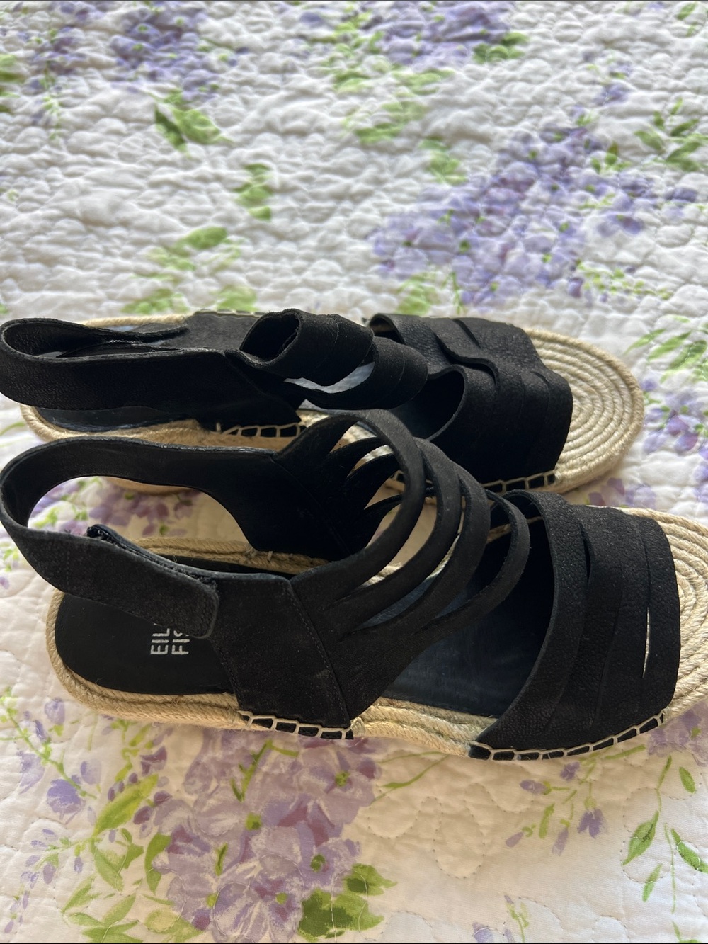 Black Strappy Espadrille Sandals